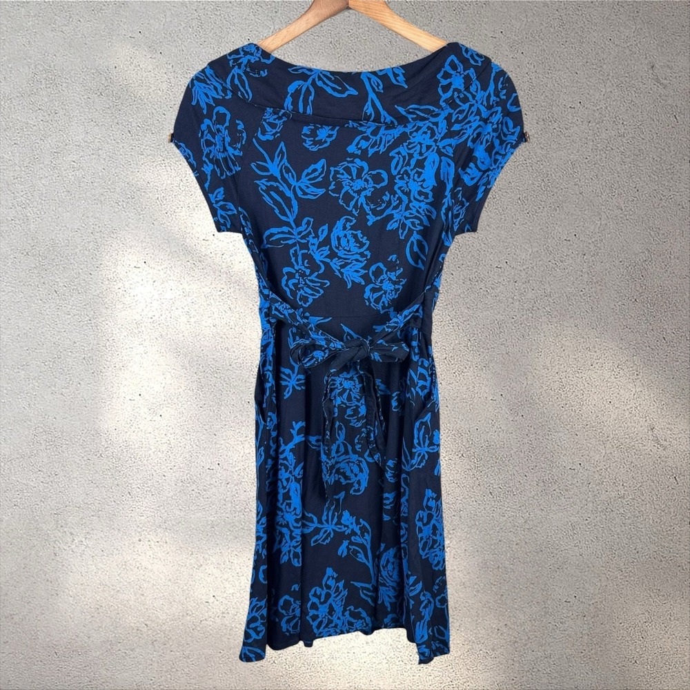 Free People A Thing Called Love Navy Linen Blend Retro Mini Dress Sz 4 - Picture 8 of 9